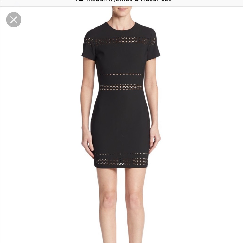 Elizabeth and James Ari laser cut black dress sz 2